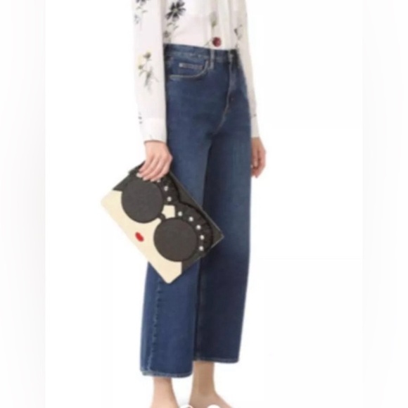 ALICE +OLIVIA Stace Face Woven Embellished Clutch-NEW - Picture 5 of 9